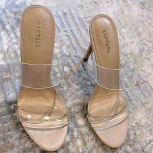 Clear Double Strap Heeled Sandals